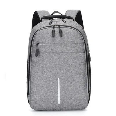 Business laptop backpack USB charging port detail - convenient device charging feature