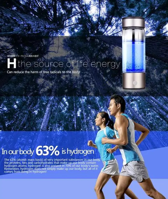 Hydrogen water bottle lifestyle - healthy hydration on the go
