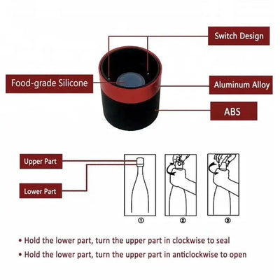 Wine Stopper and Corkscrew Set